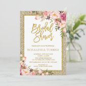 Invitation Wedding shower de la mariée Rose Gold a (Debout devant)