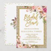 Invitation Wedding shower de la mariée Rose Gold a (Devant / Derrière)