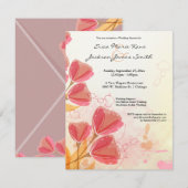 Invitation Wedding shower de la tulipe de l'aquare (Devant / Derrière)