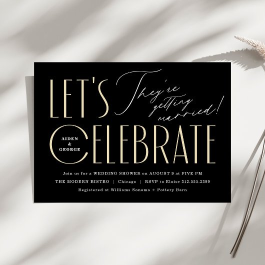Invitation Wedding shower de la typographie moderne