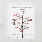 Invitation Wedding shower de l'arbre du coeur (Dos)