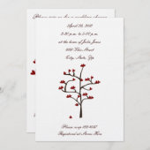Invitation Wedding shower de l'arbre du coeur (Devant / Derrière)