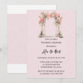 Invitation Wedding shower de l'église de l'arc floral rose (Devant / Derrière)