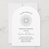 Invitation Wedding shower de lignes d'éclatement blanc noir m (Devant)