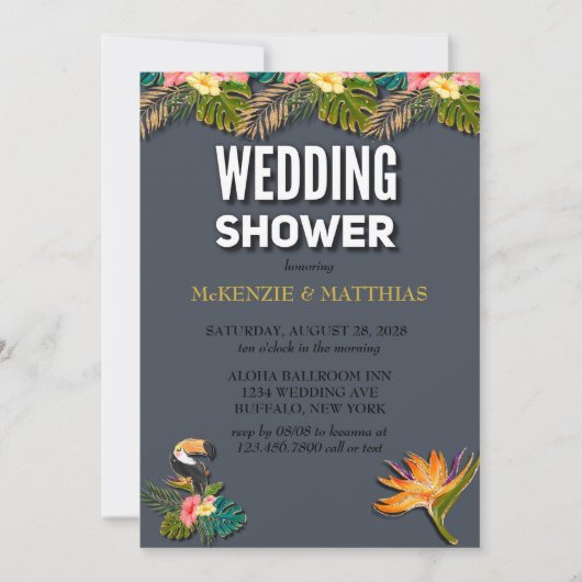 Invitation Wedding shower de Parties scintillant Aloha (Devant)