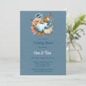Invitation Wedding shower de Peony Citrouille bleu orange (Debout devant)