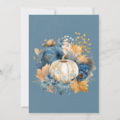 Invitation Wedding shower de Peony Citrouille bleu orange (Dos)