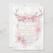 Invitation Wedding shower de Pink Sage Peony Deer  (Devant)