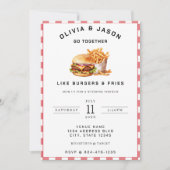 Invitation Wedding shower de pique-nique Burgers & Fries (Devant)
