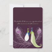 Invitation Wedding shower de pourpre d'inséparables de paires (Dos)