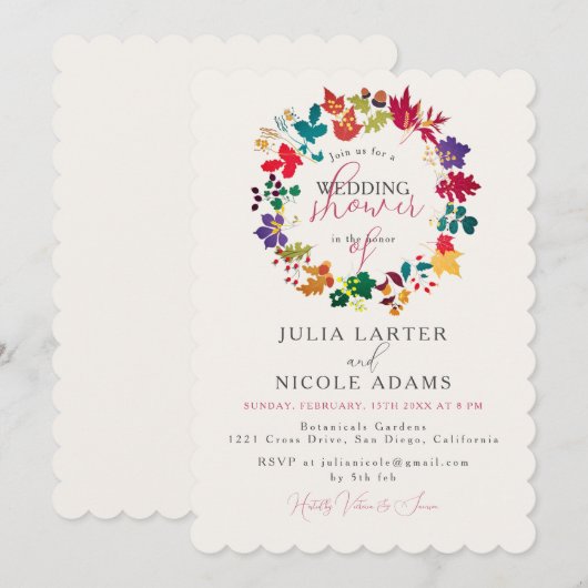 Invitation Wedding shower de prairie pourpre de moutarde de p (Devant / Derrière)