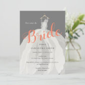 Invitation Wedding shower de robe de jeune mariée (Debout devant)