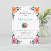 Invitation Wedding shower de romance aquarelle (Debout devant)