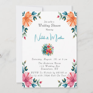 Invitation Wedding shower de romance aquarelle