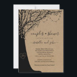 Invitation Wedding shower de Rustic Couple<br><div class="desc">Invitation Wedding shower de Rustic Couple - Arbre à fleurs dessiné à la main avec des lampes à cordes sur un arrière - plan kraft merveilleusement rustique pour les invitations de douche de votre couple. Coordonner RSVP, Détails, Registre, Cartes de Remerciement et d'autres articles sont disponibles dans la Collection 'Merveilleusement...</div>