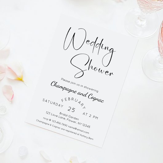 Invitation Wedding shower de script moderne
