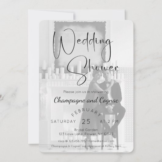 Invitation Wedding shower de script moderne photo (Devant)