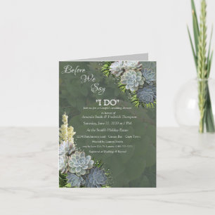 Invitation Wedding shower de teintes succulentes de blues pâl