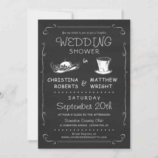 Invitation Wedding shower de Top Hat Couple (Devant)