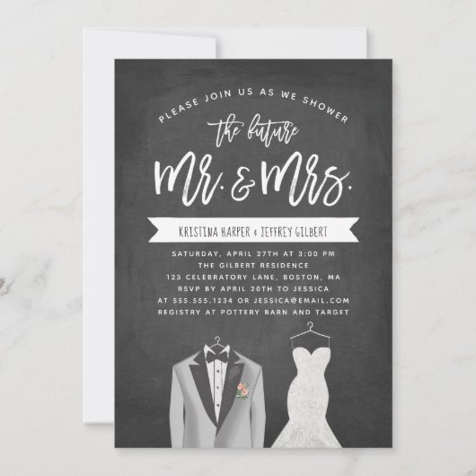 Invitation Wedding shower de Tux et Couples Robe (Devant)