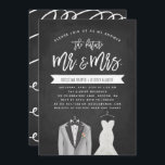 Invitation Wedding shower de Tux et Couples Robe<br><div class="desc">Tux et habiller Couples Wedding shower Invitation avec photo sur le dos.</div>