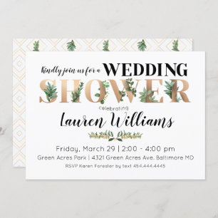 Invitation Wedding shower de verdure