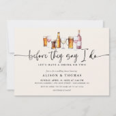 Invitation Wedding shower de vin et de bière | Partie d'engag (Devant)