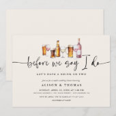 Invitation Wedding shower de vin et de bière | Partie d'engag (Devant / Derrière)