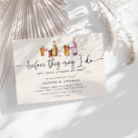 Invitation Wedding shower de vin et de bière | Partie d'engag<br><div class="desc">Vin amusant et bière fiançailles et invitation wedding shower.</div>