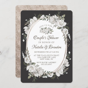 Invitation Wedding shower de vintage Cerish Oval Frame Couple
