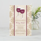 Invitation Wedding shower décoré d'un monogramme de couples (Debout devant)