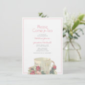 Invitation wedding shower d'enseignement vintage ou rose fian (Debout devant)