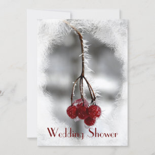 Invitation Wedding shower des baies rouges et des couples de