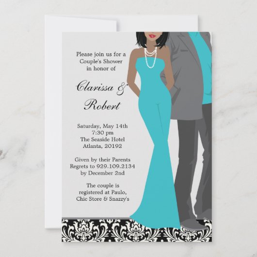 Invitation Wedding shower des couples (Devant)