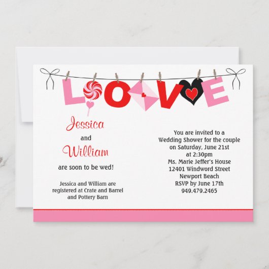 Invitation Wedding shower des couples (Devant)
