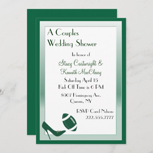 Invitation Wedding shower des couples à thème de f (Devant / Derrière)