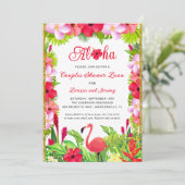 Invitation Wedding shower des couples Aloha Luau Tropical (Debout devant)