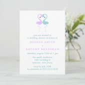 Invitation Wedding shower des couples de Flamants roses de La (Debout devant)