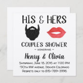 Invitation Wedding shower des Couples de la barbe (Devant / Derrière)