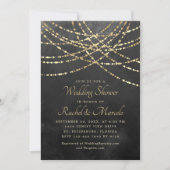 Invitation Wedding shower des couples d'or noir (Devant)