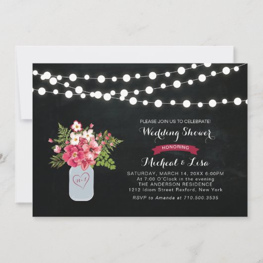 Invitation Wedding shower des couples en tableau d (Devant)