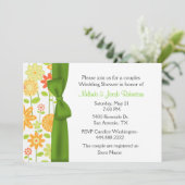 Invitation Wedding shower des couples floraux (Debout devant)