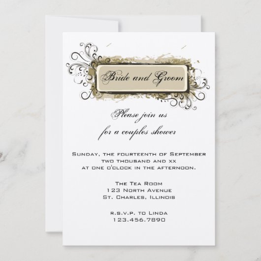 Invitation Wedding shower des couples floraux Abst (Devant)