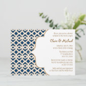 Invitation Wedding shower des couples marocains bleu et or Na (Debout devant)