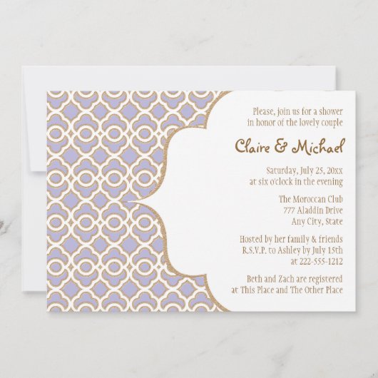 Invitation Wedding shower des couples marocains en violet cla (Devant)