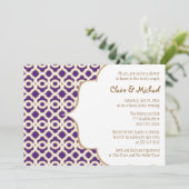 Invitation Wedding shower des couples marocains mauves et dor (Debout devant)
