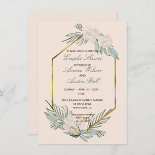 Invitation Wedding shower des couples vertes et bleus