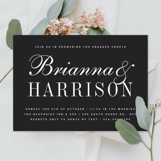 Invitation Wedding shower des noms des couples noirs
