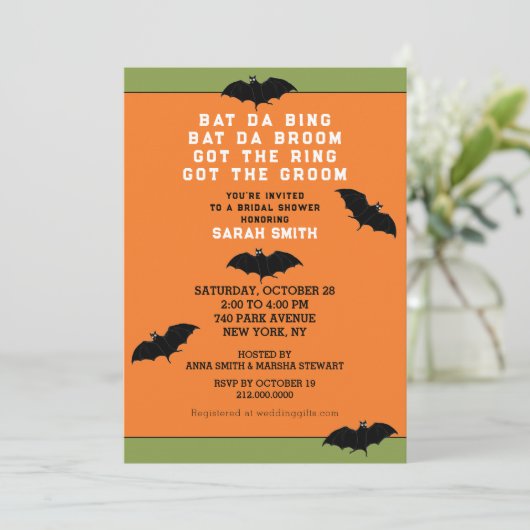 Invitation Wedding shower d'Halloween (Debout devant)