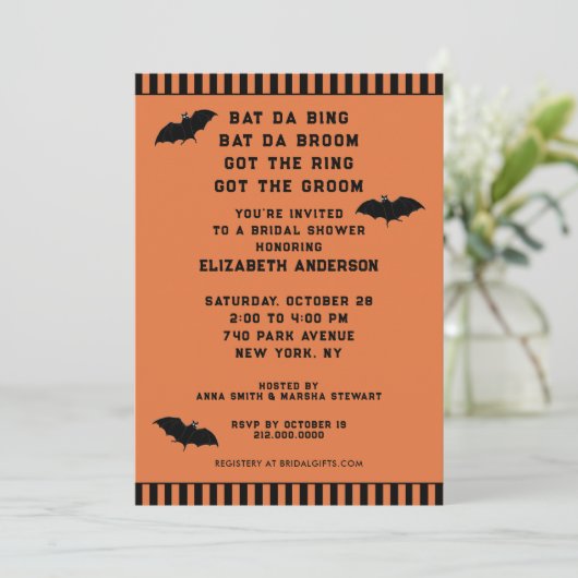 Invitation Wedding shower d'Halloween (Debout devant)
